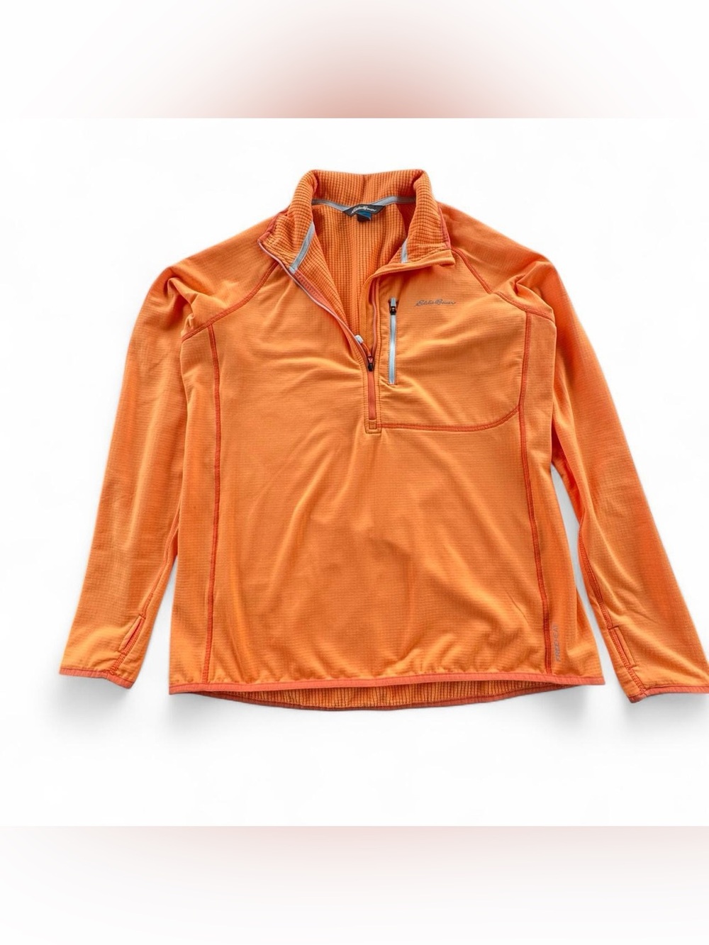 Eddie Bauer FreeHeat Grid Fleece 1/4 Zip Pullover Women’s Tall Large Orange
